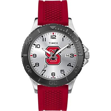 Imagem de Timex Tribute Relógio masculino Gamer 42 mm Quartzo com pulseira de silicone, NC State Wolfpack, One Size Fits Most, Relógio de quartzo