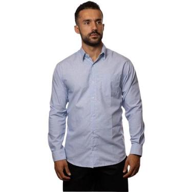 Imagem de Camisa Fil Fil Manga longa Azul Plácido - Fardas Uniformes, P, Azul pl