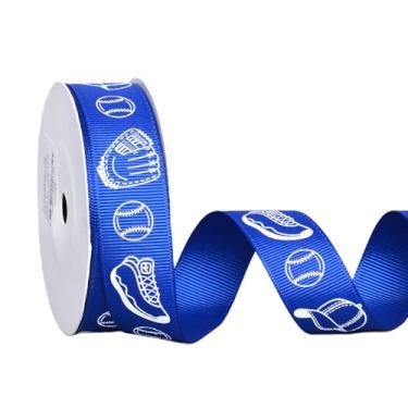 Imagem de YAMA Fita esportiva de beisebol, 10 metros, fita de gorgorão para artesanato, laços de cabelo, embrulho de presente, decoração de festa de espírito de equipe