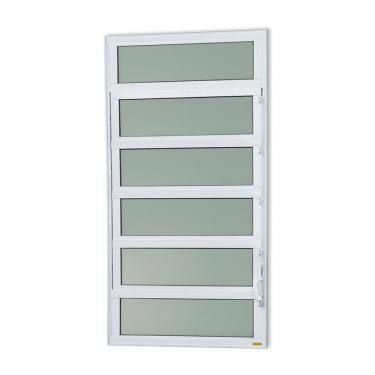 Imagem de Janela De Aluminio Basculante Elite Vidro Boreal 120cm X 80cm Brimak Branco