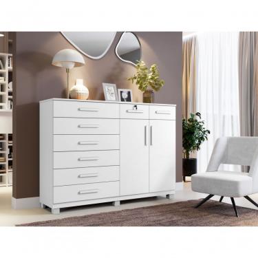 Imagem de Cômoda New Triunfo 8 Gavetas 2 Portas Cor:branco