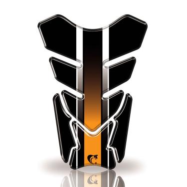 Imagem de Protetor De Tanque Adesivo Listra, Moto Honda, Yamaha E Suzuki Laranja E Preto