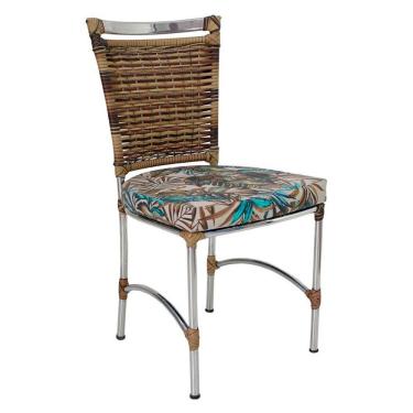 Imagem de Cadeira Em Alumínio E Fibra Sintética Jk Cozinha Edícula Cappuccino E Maranata Bege