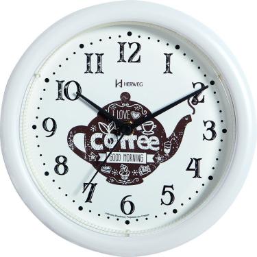 Imagem de Relógio Parede Pequeno Herweg Cozinha Café 660061 Branco