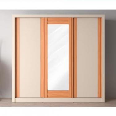Imagem de Guarda-roupa Casal Bartira Village Com Espelho E 243,1cm Areia