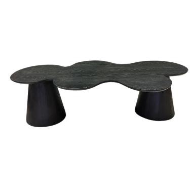 Imagem de Mesa De Centro Cone Orgânica Splash 120x65 Cm Tampo ébano Base ébano Cor Preto
