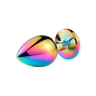 Imagem de Plug Anal De Metal 8cm Furta Cor Com Pedra Lovetoys Colorido