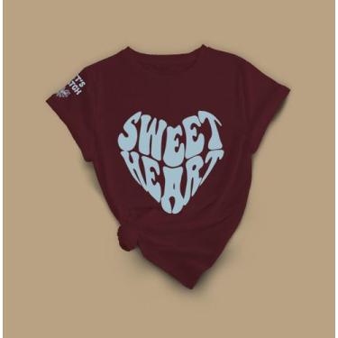 Imagem de Camiseta Com Desenho De Coração Moderno  Visual Minimalista - Lobo Set