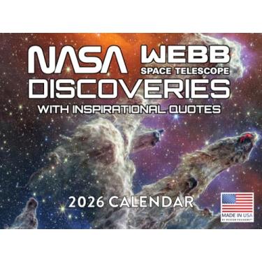 Imagem de Calendário de parede James Webb com citações inspiradoras 2026