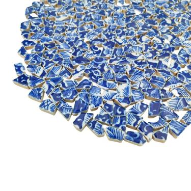 Imagem de Porcelana de 500 g e azulejos pequenos de cerâmica branca, azulejos de mosaico irregulares quebrados de 1-2 cm para artesanato DIY, piso, cozinha, piscina, vasos de flores, decoração doméstica e