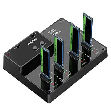 Imagem de MAIWO Duplicador De Estação Acoplamento Nvme M.2 4 Baias, Clonador Unidade Pcie Para Adaptador Usb 3.1 Gen2, Até 10 Gbps, Capacidade 8 Tb, Suporta Clonagem Dois Grupos Independentemente