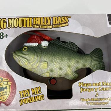 Imagem de Big Mouth Billy Bass Enfeite de árvore de Natal toca e canta Jingle Bells and I Will Survive