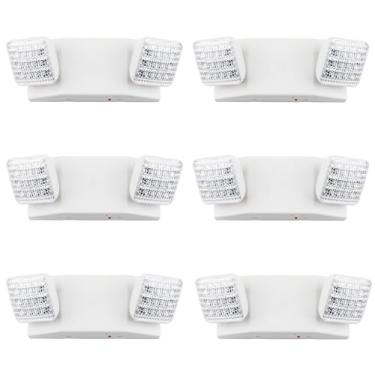 Imagem de LIT-PaTH Luminárias De Emergência Led Com 2 Lâmpadas E Baterias Reserva - Luz Saída Padrão Dos Eua, Qualificação Ul 924 Cec, Voltagem 120/277, Pacote 6