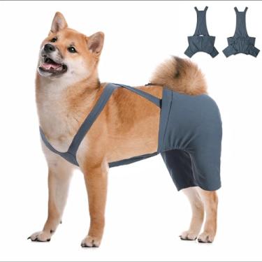 Imagem de Manga de recuperação de perna traseira para cães, terno de recuperação de cães para ACL TPLO após cirurgia, calças de algodão para recuperação de cães evitam lambidas (azul-marinho, 2GG)