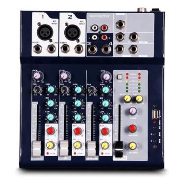Imagem de Mesa de Som Mixer Profissional 4 Canais Bivolt USB MP3 Efeito DSP Reve