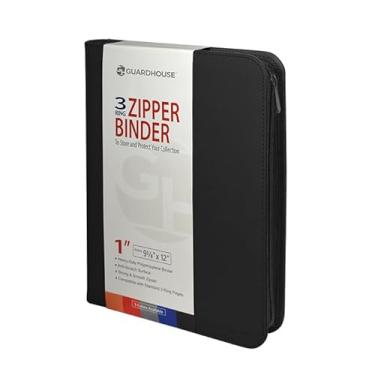 Imagem de Guardhouse Pasta Com Zíper De 3 Argolas Para Guardar Moedas, Notas E Cartões Colecionáveis Em Folhas Anotações (Preta), 668498