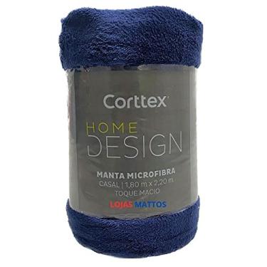 Imagem de Cobertor Casal Microfibra Home Design Manta Corttex Original (Azul Marinho)