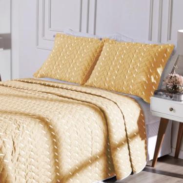 Imagem de Cobre Leito 3 Peças Casal, Queen ou King 400 Fios Bordado – Luxo e Conforto para Sua Cama (Amarelo, King)