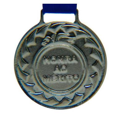 Imagem de Kit Com 20 Medalhas de Prata M30 Esportiva Honra ao Mérito Com Fita Az
