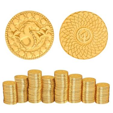 Imagem de 50 PCS DND Fantasy Metal Gold Coins & Leather Pouch for Dungeons & Dragons Novelty Tabletop RPG Board Games Tokens Treasure Coins for Party Tablelap Games Accessories Addons Medieval Game