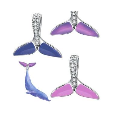 Imagem de Contas De Vidro Murano Rosa Pingente De Prata Para Pulseira Colar Joia