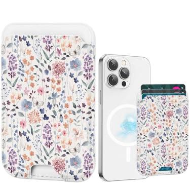 Imagem de BayPastel X Carteira Magsafe, suporte magnético para cartão para iPhone 16/16e/15/14/13/12 Pro/Max/Plus/Mini, bolso de telefone magnético forte de couro, design fofo para cartão de crédito, serve para