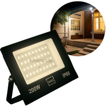 Imagem de Refletor LED 200W Holofote Bivolt Branco Frio IP66 SMD à Prova D'Água, Luz Alta Potência para Fachadas, Jardins, Piscinas, Eventos, Iluminação Moderna, Eficiente e Econômica - Linha Premium