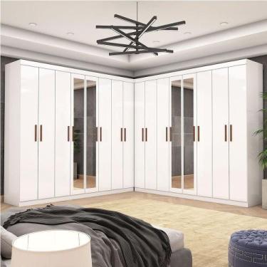 Imagem de Closet Casal Duplo Rubi Premium 16 Portas Plus 8 Gavetas Branco - CARI