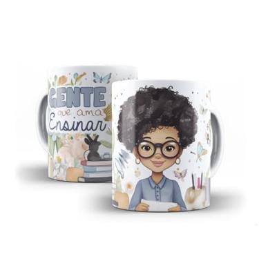 Imagem de Caneca branca dia dos professores floral (14114)