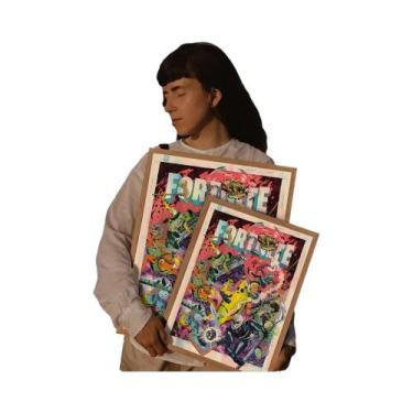 Imagem de Cartazes Adesivos De Papel Branco F_Fortnites Hot Game Wall Sticker Sa