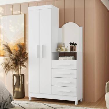 Imagem de Cômoda Giorgia Branco Titanium Rosa Azul Com Espelho