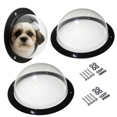 Imagem de BobbyPet Janela de cerca para cães - cúpula de visão clara para animais de estimação - 31,5 cm para cachorro/gato/cavalo, até crianças (pacote com 2)
