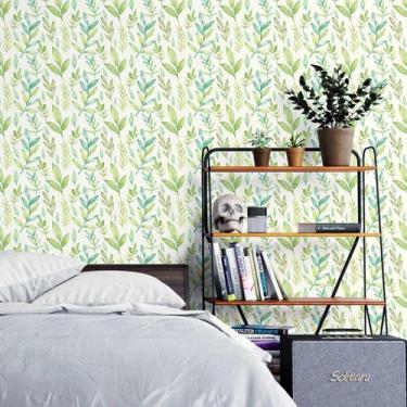 Imagem de Papel De Parede Adesivo Folhas Verdes N03090 0,58X3,00M - Adesivo BR