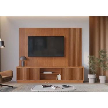 Imagem de Home Rack Painel Valencia Ripado 2 Portas TV 75 Mavaular, Naturalle