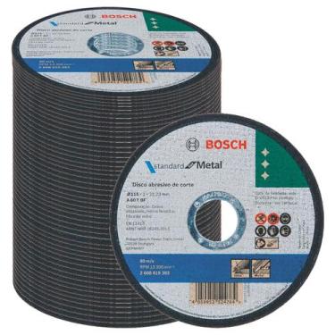 Imagem de Kit 100 Disco De Corte 115x10mm Profissional Esmerilhadeira - BOSCH