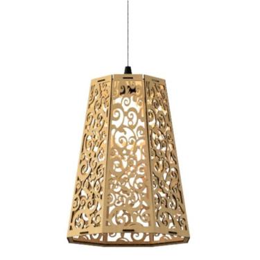 Imagem de Luminária Teto Tipo Pendente Gama Mdf - Completa Cor: Mdf Cru