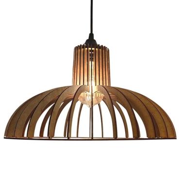 Imagem de Luminária Teto Tipo Pendente Colônia - Cor:mdf Cru