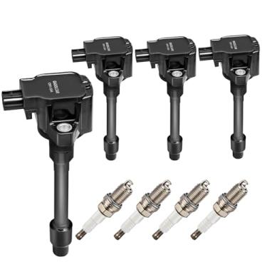 Imagem de GAGOLCAR Pacote de bobinas de ignição e velas de ignição OEM UF781 (conjunto de 4) compatível com HONDA ACCORD TLX RDX CIVIC CLARITY CR-V CRV INSIGHT 1.0T 1.5 HYBRID 1.5T 2.0 HY BRID 2.0T para CM11