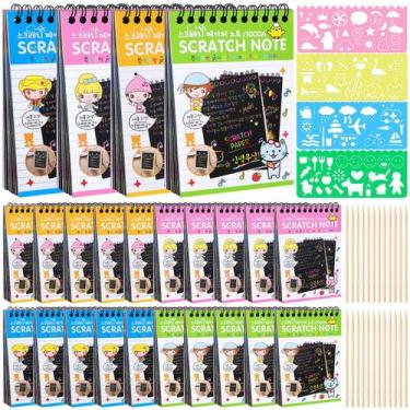 Imagem de Cadernos YScare Scratch Arts & Crafts Rainbow, pacote com 24