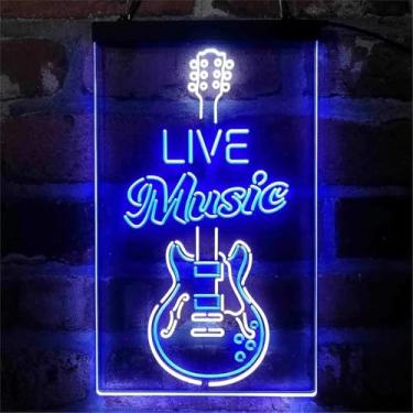 Imagem de Guitarras Rock Neon Sign Bar Music Rock Led Neon Light Sign Guitar Music Neon Signs Guitar Shape Music Neon Signs Party Wall Art Decor Music Music Lovers Gift With Dimmable Switch, G, 15.7"x11.8"