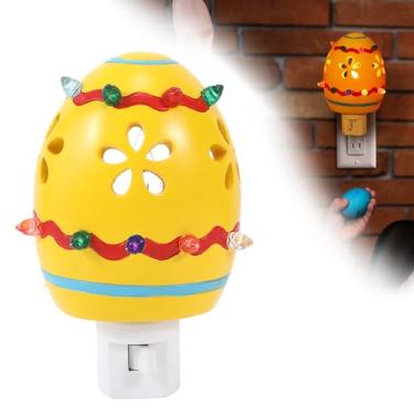 Imagem de Ditip Luz Noturna Decorativa Em Formato De Ovo Páscoa, Piscante Para Fogueira Com Interruptor Conectar Na Parede, Decoração Casa