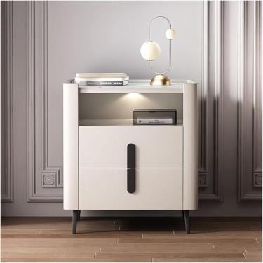 Imagem de Conjunto De 2 Com Gavetas E Cabeceiras De Cabeceira De Couro Móveis De Cabeceira De Couro Armário De Cabeceira De Couro, White