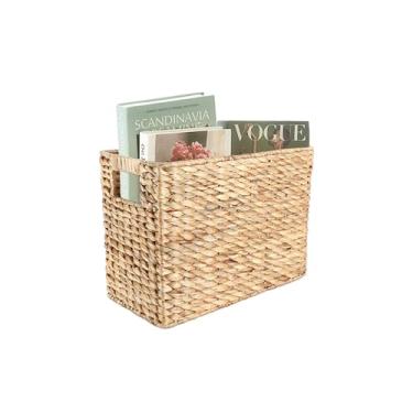 Imagem de JLKIMZVO Cesto De Lixo Vime, Lixeira Jacinto-D'Água Trançada À Mão Com Alças, Para Banheiro, Quarto, Sala Estar E Escritório, Pacote 1 Unidade