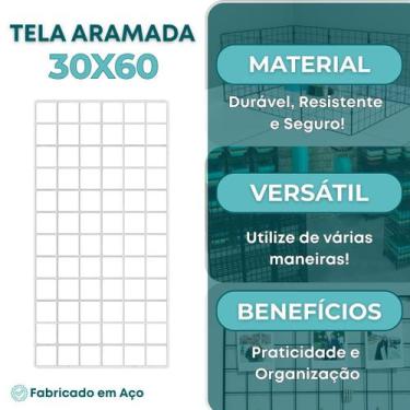 Imagem de Tela Aramada 30x60cm Painel Home Office Mural Recados Planejamento DIY