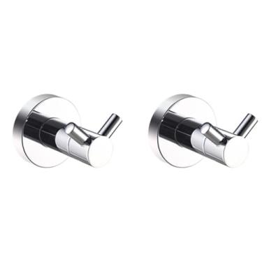 Imagem de Suporte de toalha de parede cromado em aço inoxidável 304 para banheiro, roupão, sabonete, lava-louças, conjunto de banheiro (2 ganchos duplos)