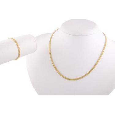 Imagem de Conjunto Gargantilha Pulseira Lacraia 60 Cm 3.9 Ouro 18k750 - JOIE JOI