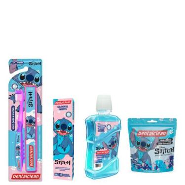 Imagem de Kit Stitch Escova + Gel + Flosser + Enxaguante - Dentalclean