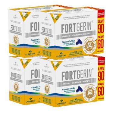 Imagem de Kit 4 Fortgerin Ômega 3 + Vitaminas + Minerais 90 Cápsulas