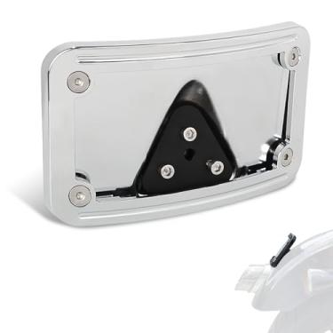 Imagem de WOWTK Suporte de quadro de placa de licença curvado para Harley, Honda VTX1300R/S/T VTX1800R/S/T motocicletas e aplicações personalizadas, para CVO Softail Dyna Fat Boy Low Rider Sportster 1200 883