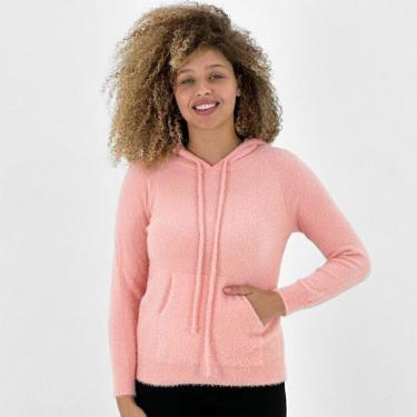 Imagem de Blusa Blue Rose Canguru de Lã Felpuda com Capuz Feminina-Feminino